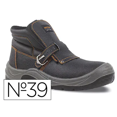 SAFETOP Bota de Seguridad Safetop Nerio Talla 39 Cuero Grabado con Hebilla Especial Soldadura Suela Pu Bidensidad S3 Negro