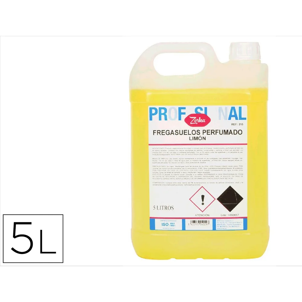 Fregasuelos Perfumado Zorka Limon Garrafa 5 Litros