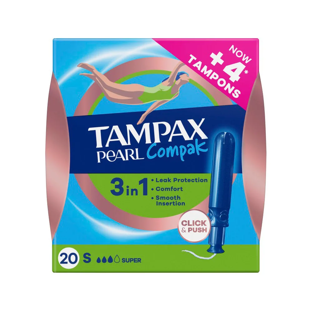 Tampon Tampax Pearl Compak Super Caja de 20 Unidades