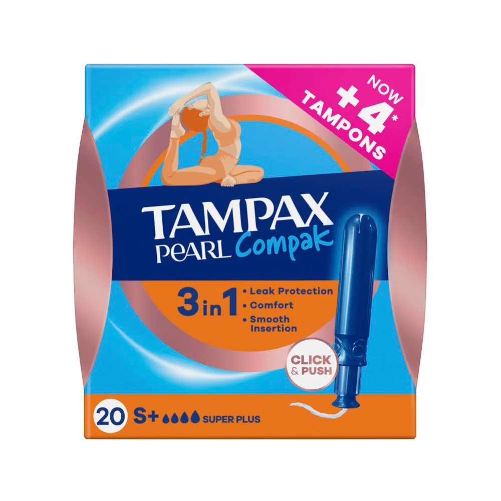 Tampon Tampax Pearl Compak Super Plus Caja de 20 Unidades