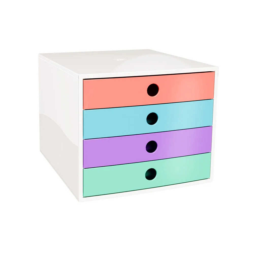 Fichero Cajones de Sobremesa Exacompta Filibox Candy Tidy 4 Cajones Colores Surtidos 348X284X233 MM