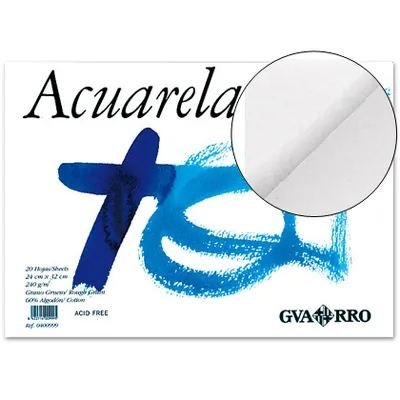 GUARRO Bloc Dibujo Acuarela DIN A3 Encolado 32.5X46 CM 20 H de 240 GR/M2