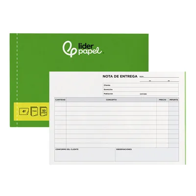 LIDERPAPEL Talonario Liderpapel Entregas Cuarto Original y 2 Copias T329 Apaisado