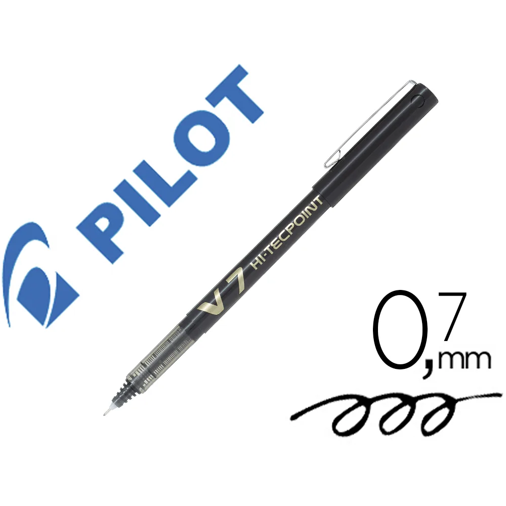 Rotulador Pilot Punta Aguja V-7 Negro 0.7 MM