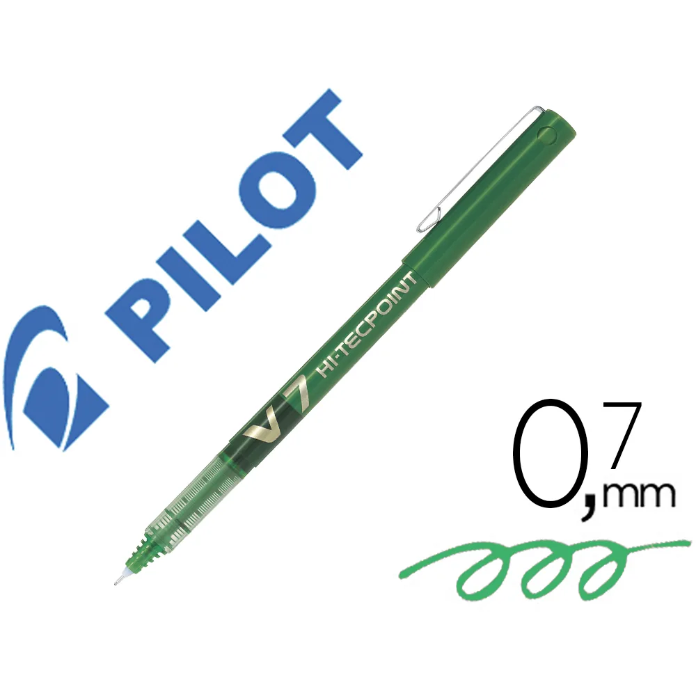 Rotulador Pilot Punta Aguja V-7 Verde 0.7 MM
