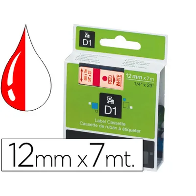 DYMO Cinta Dymo 1000 Rojo-blanco 12MM X 7MT D1