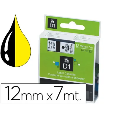 DYMO Cinta Dymo 1000 Negro-amarillo 12MM X 7MT D1