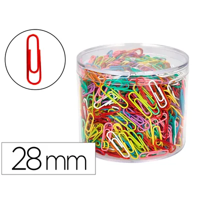 LIDERPAPEL Clips Colores Liderpapel Bote 1000 Unidades Colores Surtidos