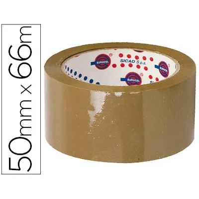 EUROCEL Cinta Adhesiva Eurocel Polipropileno Havana 66 M X 50 MM para Embalaje