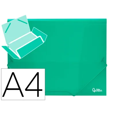 LIDERPAPEL Carpeta Liderpapel Gomas Solapas 34963 Polipropileno DIN A4 Verde Translucido