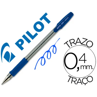 PILOT Boligrafo Pilot Bps-gp Azul Sujecion de Caucho Tinta Base de Aceite con Capuchon