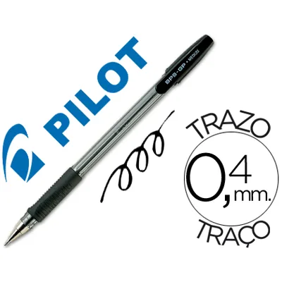 PILOT Boligrafo Pilot Bps-gp Negro Sujecion de Caucho Tinta Base de Aceite con Capuchon