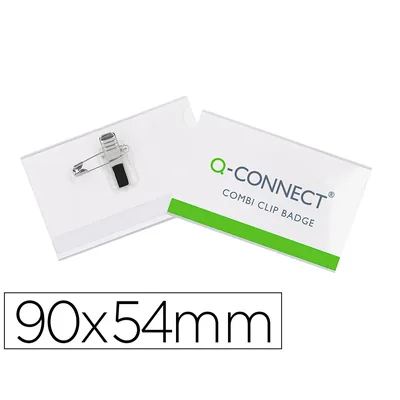 Q-CONNECT Identificador con Pinza E Imperdible Q-Connect KF01567 54X90 MM