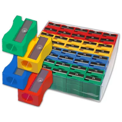 PLA Sacapuntas Liderpapel Plastico 1 Uso Caja de 120 Unidades Colores Surtidos