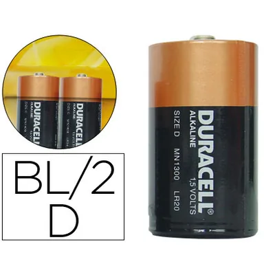 DURACELL Pila Duracell Alcalina Plus D Blister de 2 Unidades