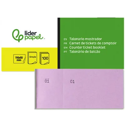 LIDERPAPEL Talonario Liderpapel Mostrador 50X110 MM TL11 Rosa con Matriz