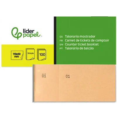 LIDERPAPEL Talonario Liderpapel Mostrador 50X110 MM TL10 Naranja con Matriz