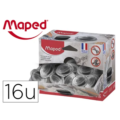 MAPED Goma de Borrar Maped Miga de Pan para Carboncillo Caja de 16 Unidades