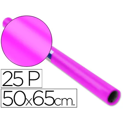 SADIPAL Papel Charol Rosa Fuerte Rollo 25 Hojas de 50X65 CM