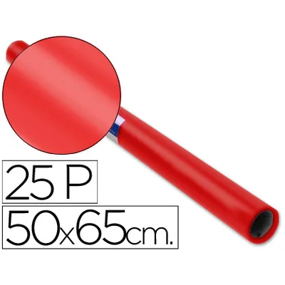 SADIPAL Papel Charol Rojo Rollo 25 Hojas de 50X65 CM