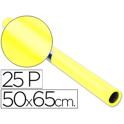 SADIPAL Papel Charol Amarillo Rollo 25 Hojas de 50X65 CM