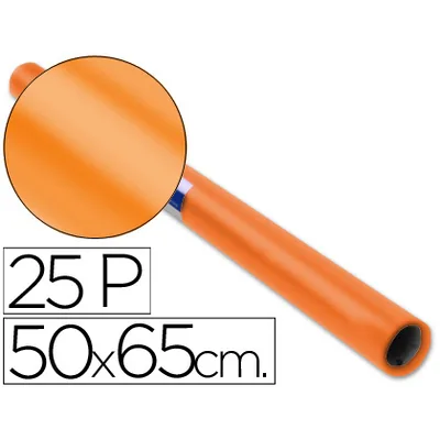 SADIPAL Papel Charol Naranja Rollo 25 Hojas de 50X65 CM
