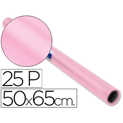 SADIPAL Papel Charol Rosa Palido Rollo 25 Hojas de 50X65 CM