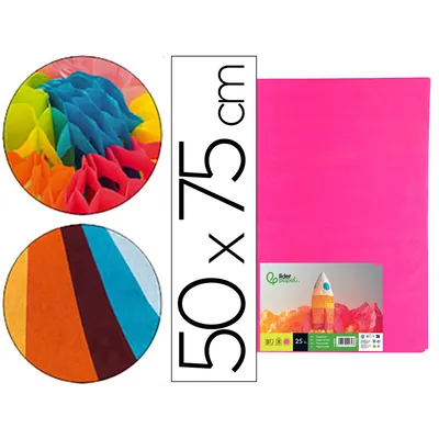 LIDERPAPEL Papel Seda Liderpapel Rosa Fuerte 52X76 CM 18 GR Paquete de 25 Hojas