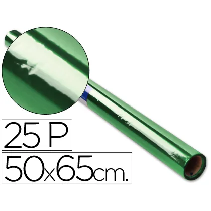 Papel Celofan Rollo Trepado Verde 25 Hojas de 50X65 CM