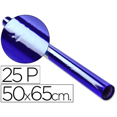 SADIPAL Papel Celofan Rollo Trepado Azul 25 Hojas de 50X65 CM