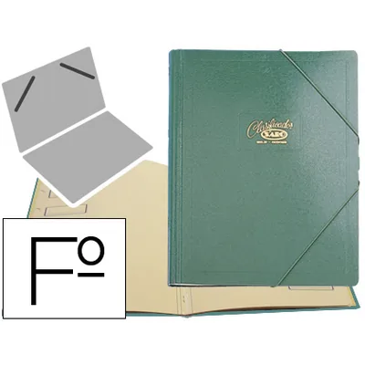 SARO Carpeta Clasificador Carton Compacto Saro Folio Verde 12 Departamentos