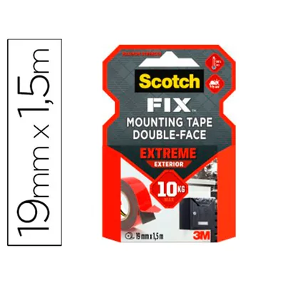 SCOTCH Soporte Adhesivo Cinta Scotch Doble Cara Ultra Resistente 1,5 M X 19 MM