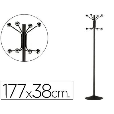 SIE Perchero Metalico Pie 8 Colgadores Color Negro 177X38 CM