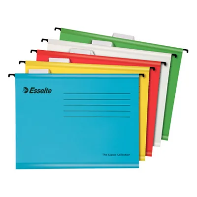 ESSELTE Carpeta Colgante Esselte DIN A4 Lomo V Kraft Pack de 10 Unidades Colores Surtidos