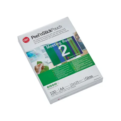 GBC Bolsa de Plastificar Gbc DIN A4 2X125 Micras Autoadhesiva Caja de 100 Unidades