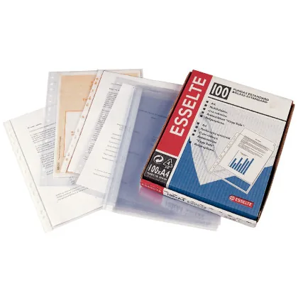 Funda Multitaladro Esselte DIN A4 80 Mc Polipropileno Cristal 80 Mc Caja de 100 Unidades