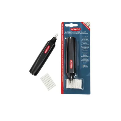 DERWENT Goma de Borrar Electrica Derwent Funciona con 2 Pilas Aaa No Incluidas