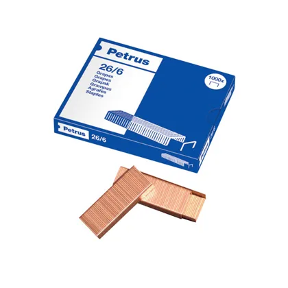 Grapas Petrus N 26/6 Cobreada Caja de 1000 Unidades