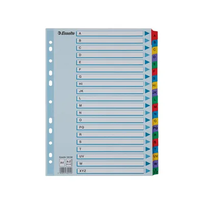 ESSELTE Separador Alfabetico Esselte Cartulina Mylar A-z DIN A4 Multitaladro