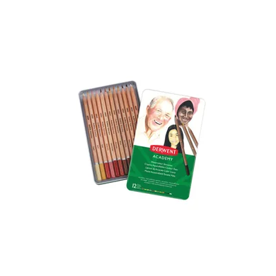 DERWENT Lapices de Colores Derwent Acuarelable Tonos Piel Caja Metalica 12 Unidades Colores Surtidos