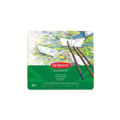 DERWENT Lapices de Colores Derwent Acuarelable Caja Metalica 24 Unidades Colores Surtidos
