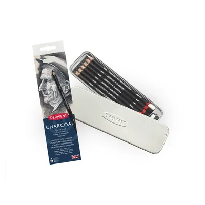 DERWENT Lapices Carboncillo Derwent Charcoal Caja de 6 Unidades Surtidas