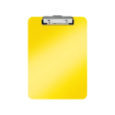 LEITZ Carpeta Leitz Wow Plastico Rigido DIN A4 con Pinza Superior Color Amarillo