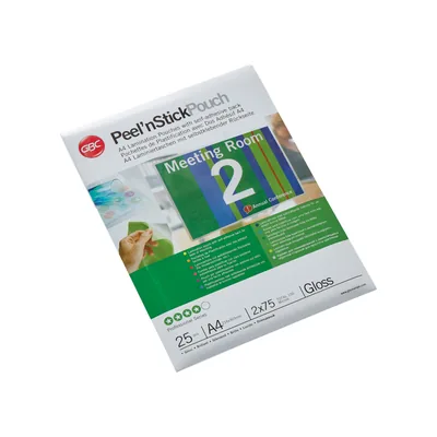 GBC Bolsa de Plastificar Gbc DIN A4 Autoadhesiva 2X75 Mc Caja de 25 Unidades