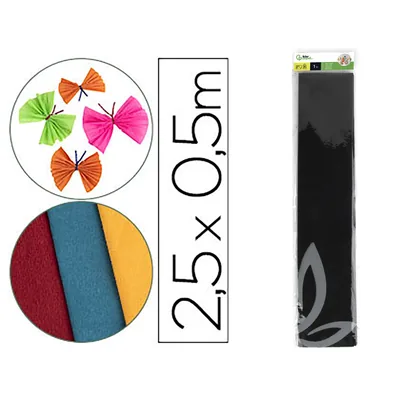 LIDERPAPEL Papel Crespon Liderpapel 50 CM X 2.5M 34G/M2 Negro
