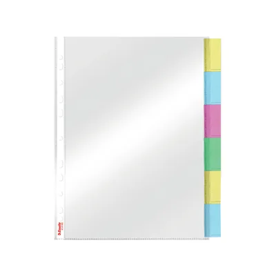 ESSELTE Funda Multitaladro Esselte con 6 Pestaña Polipropileno 85 Mc Cristal 11 Taladros con Refuerzo Pack de 6 Unidades