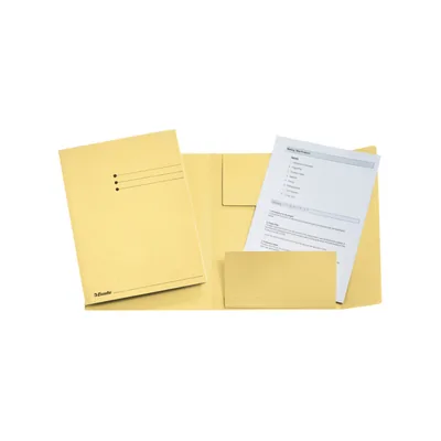 ESSELTE Subcarpeta Cartulina Esselte 3 Solapas DIN A4 Color Amarillo 275 GR