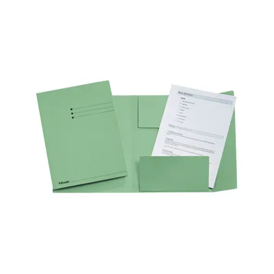 ESSELTE Subcarpeta Cartulina Esselte 3 Solapas DIN A4 Color Verde 275 GR