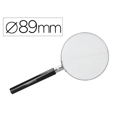 Q-CONNECT Lupa Q-Connect Cristal Aro Metalico Mango Plastico Negro 90 MM
