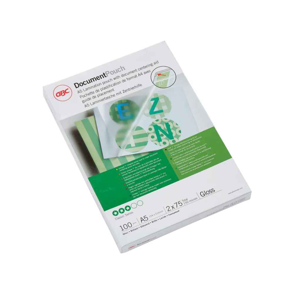Bolsa de Plastificar Gbc DIN A5 2X75 Mc Caja de 100 Unidades